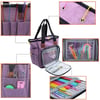 Mor Çok Bölmeli Kare Örgü ve Dikiş Organizer Çantası – Sadece Çanta - El İşi Organizer Çantası – Taşınabilir, Dayanıklı, Çok Bölmeli
