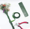Plastik Çiçek Yapma Teli - Dekoratif Çiçek Yapım Teli - 40CM - 10 Adet Çiçek Yapım Teli+1 Adet Çiçek Bandı