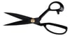 Profesyonel Siyah Terzi Makası+İplik Kesme Makası - 24 cm, 9inç Paslanmaz Çelik - Tailor Scissors – 9” Professional Fabric Shears