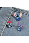 Stitch Broş, çocuk broş, iğneli broş klipsli broş yaka broşu ceket yaka iğnesi, mineli B175