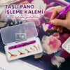 Taşlı Pano İşleme Kalemi Seti Çift Taraflı 6 Metal Uçlu Diamond Painting Kalemi Akrilik Gövdeli Kutulu