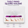Taşlı Pano İşleme Kalemi Seti Çift Taraflı 6 Metal Uçlu Diamond Painting Kalemi Akrilik Gövdeli Kutulu