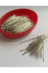 topsuz metal iğne, takı iğnesi, topsuz raptiye iğnesi, Terzi İğnesi kutulu iğne 25gr 34mm
