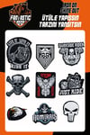 Ütü Ile Yapışan Dokuma Arma Seti Patch Yama Motorcu Set, Kurukafa Modeli
