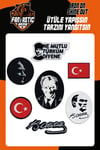 Ütü Ile Yapışan Dokuma Arma Seti Patch Atatürk, Türk Bayrağı, Ne Mutlu Türküm Diyene Modeli