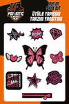 Ütü Ile Yapışan Dokuma Arma Seti Patch Pembe Kelebek Modeli