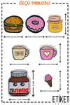 Ütü Ile Yapışan Dokuma Arma Seti Patch Yama Coffee, Donut, Nutella, Hamburger Modeli
