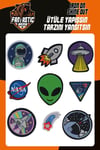 Ütü Ile Yapışan Dokuma Arma Seti Patch Yama Uzay, Nasa, Roket, Astronot, Yıldız, Space Modeli
