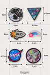 Ütü Ile Yapışan Dokuma Arma Seti Patch Yama Uzay, Nasa, Roket, Space Modeli