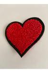 Ütü Ile Yapışan Dokuma Peluş, Kolej, Punch Arma Heart, Kırmızı Kalp Modeli