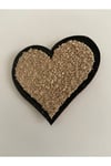 Ütü Ile Yapışan Dokuma Peluş,kolej,punch Arma Heart, Krem Kalp Modeli