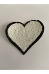 Ütü Ile Yapışan Dokuma Peluş,kolej,punch Arma Heart, Beyaz Kalp Modeli