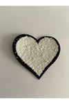 Ütü Ile Yapışan Dokuma Peluş,kolej,punch Arma Heart, Beyaz Kalp Modeli