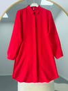Basic Oversize Tunik Gömlek Kırmızı