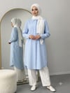 Basic Oversize Tunik Gömlekli Takım Mavi