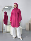 Basic Oversize Tunik Gömlekli Takım Pembe