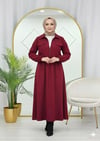 Kadın Beli Lastikli İkili Takım Bordo
