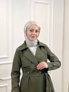 Kadın Deri Trençkot Haki