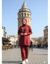Kadın Leopar Baskılı Eşofman Takımı Bordo