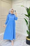 Kadın Polo Yaka Elbise Mavi
