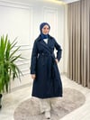 Kadın Şal Yaka Trençkot Lacivert