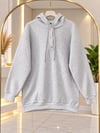 Kadın Tesettür Kapüşonlu Çıtçıtlı Sweatshirt Gri