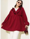 Kadın Yaka Fırfırlı Kimono Bordo