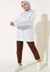 Kadın Yarım Pat Düğmeli Sweatshirt Gri
