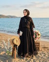 Kolları Dantel Detaylı Etekli Takım Siyah