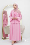 Kolları Fırfırlı Etekli Takım Pembe