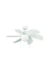 KCF281 60w 30 Inç Beyaz Altı Kanatlı Lambalı Ipli Tavan Vantilatörü