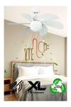 KCF281 60w 30 Inç Beyaz Altı Kanatlı Lambalı Ipli Tavan Vantilatörü