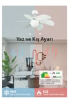 KCF281 60w 30 Inç Beyaz Altı Kanatlı Lambalı Ipli Tavan Vantilatörü