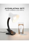 KML201B MASA LAMBASI — E27 DUY / 80×200 mm + KES170 6500K AMPUL İLE BİRLİKTE