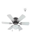 Vanti KCF278 60W 30 inç Ahşap Beyaz 6 Kanatlı Lambalı Avizeli İpli Tavan Vantilatörü