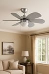 Vanti KCF282 60W Silver 6 Kanatlı Avizeli Tavan Vantilatörü