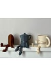 Kahve Köşesi Biblo Seti 3lü, Kahve Çekirdeği, Bej Kahve Kupası, Moka Pot, Coffee Set 8cm