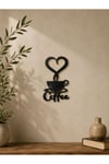 Siyah Coffee Duvar Süsü – Modern ve Dekoratif Kahve Duvar Aksesuar 1 Adet