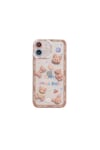 Apple iPhone 11 Uyumlu Kılıf Bear and Rabbit Silikon Kılıf Kahverengi