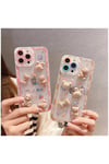 Apple iPhone 11 Uyumlu Kılıf Bear and Rabbit Silikon Kılıf Kahverengi