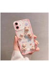 Apple iPhone 11 Uyumlu Kılıf Bear and Rabbit Silikon Kılıf Kahverengi
