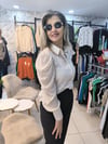 EKRU ATLETLİ ŞİFON PUANTİYELİ PREMİUM GÖMLEK