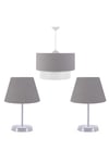 3 Lü Set Avize Ve Komodin Üstü Abajur