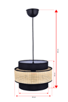 Doğal Hazeran Rattan 3 Katlı Pasta Sarkıt Avize Çocuk Odası Yatak Odası Salon Mutfak Hol Rattan01,
