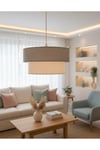 E27 Kumaş Başlık Modern Gri Beyaz Pasta Avize 51-60 cm Kumaş Gri 1 Modern 30 Salon / Oturma Odası