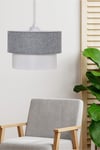 E27 Kumaş Başlık Modern Gri Beyaz Pasta Avize 51-60 cm Kumaş Gri 1 Modern 30 Salon / Oturma Odası