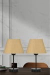 Kumaş Başlıklı 3 Katlı Modern Avize ve 2 Adet Abajur Set Yatak Odası Çocuk Odası Salon Mutfak Hol