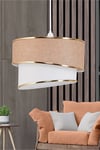Kumaş Galaksi Modern Pasta Tekli Ve 2 Li Gold Abajur Seti