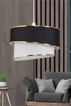 Kumaş Galaksi Modern Pasta Tekli Ve 2 Li Gold Abajur Seti