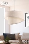 Kumaş Manolya Modern Tekli Avize ve 2 Li Abajur Seti